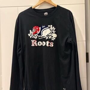Roots Black Hockey Long Sleeve Tee